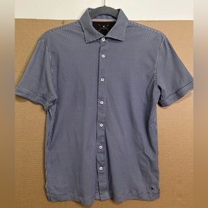 Left Coast Tee Short Sleeve Button Up Shirt Men's Medium Window Pane Plaid